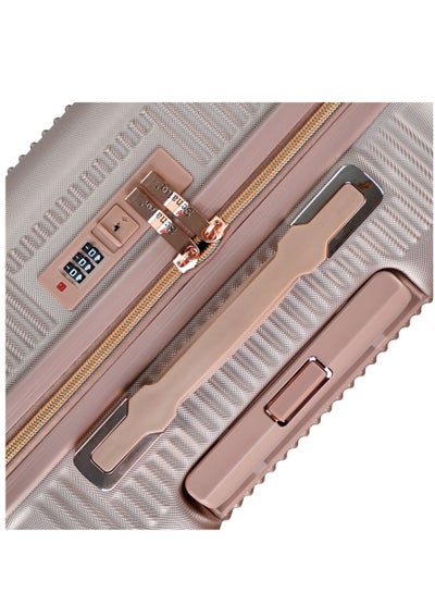 Hard Case Trolley Luggage Set For Unisex ABS Lightweight 4 Double Wheeled Suitcase With Built In TSA Type lock A5123 Set Of 4 Rose Gold