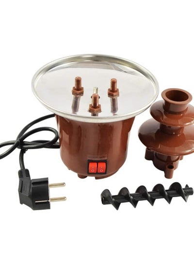 2-layer Electric Chocolate Fountain Melt Fondue Lava Machine Stainless Steel Fondue Heat Motor Control