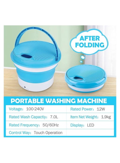 Portable Washing Mini Folding Cloth Machine, Small Foldable Bucket Washer Lightweight Convenient Washer for Wash Baby Clothes, Camping, Travelling