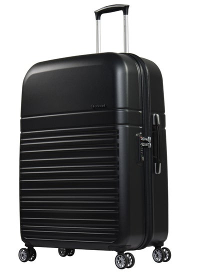 Hard Case Trolley Luggage Set of 3 Makrolon Polycarbonate Super Lightweight Anti Scratch Suitcases 4 Quiet Double Wheels TSA Lock KF91 Black
