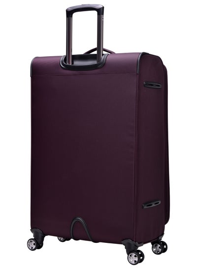 Soft Shell Travel Bag Expandable Trolley Luggage Set of 3 for Unisex Polyester Light Weight Suitcase with TSA lock 4 Quiet Double Spinner Wheels V6093SZ Purple