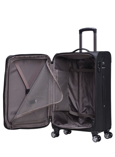 Soft Shell Travel Bag Expandable Luggage Trolley for Unisex Polyester Light Weight Suitcase with TSA lock 4 Quiet Double Spinner Wheels V6093SZ