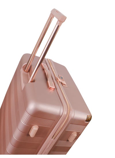Hard Case Luggage Trolley for Unisex ABS Lightweight Travel Bag 4 Double Wheeled Suitcase with Built In TSA Type lock A5125 Rose Gold