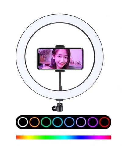 RGB Beauty Ring Light with Phone Holder Multicolor