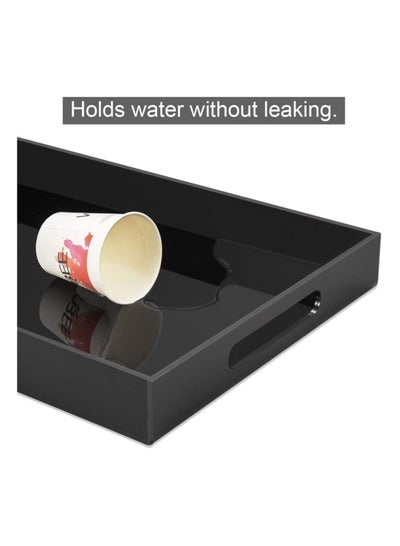 Acrylic Decorative Serving Tray for Coffee Tea and Household Items with Handle