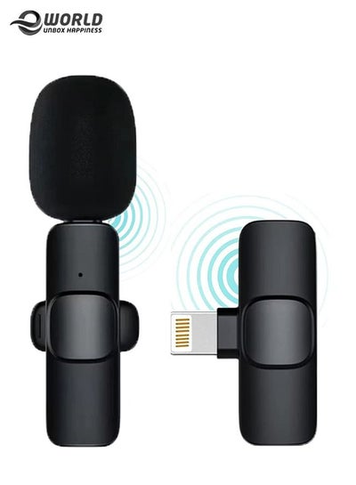 2.4GHz Wireless Microphone Clip-on Microphone for Live Vlog Video Recoding Interview for iPhone