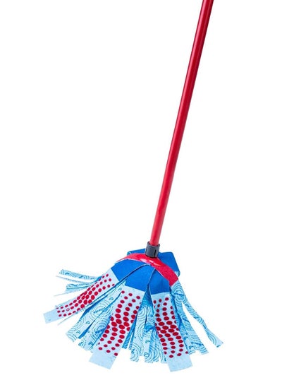 2 Pieces Soft Supermocio Floor Mop With Stick Yellow / Blue