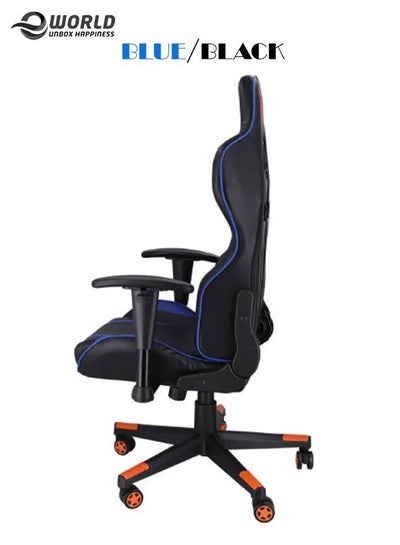 Adjustable 180 Degree Swivel and Height Professional Computer PC Gamers High Back Chair PU Leather with Two Pillows, Lumbar Support
