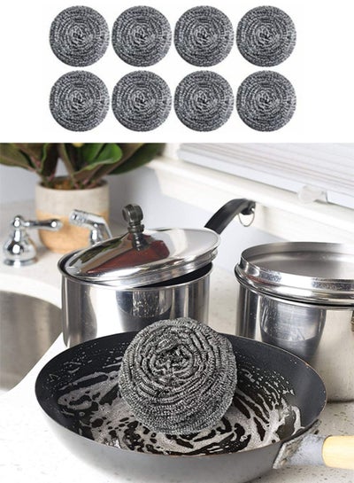 8 PCS Stainless Steel Sponges Scrubbers Cleaning Ball