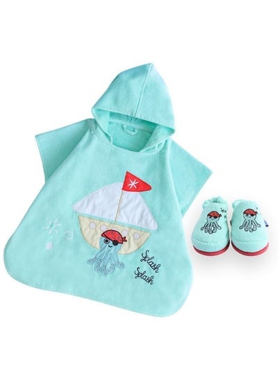Milk&Moo Kids Poncho and House Slippers Sailor Octopus