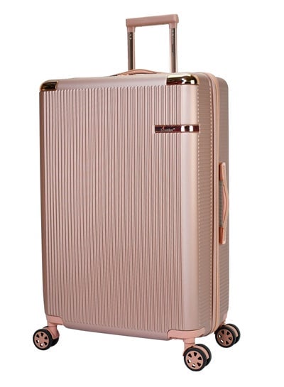 Hard Case Trolley Luggage Set For Unisex ABS Lightweight 4 Double Wheeled Suitcase With Built In TSA Type lock A5123 Set Of 4 Rose Gold