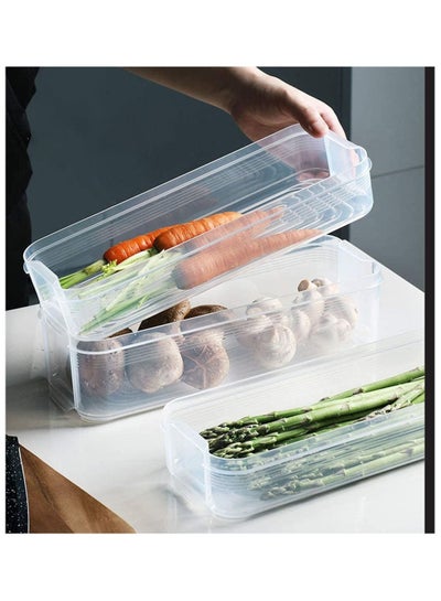 3 Tier food storage containers Fridge organizing Case with removeable Drain