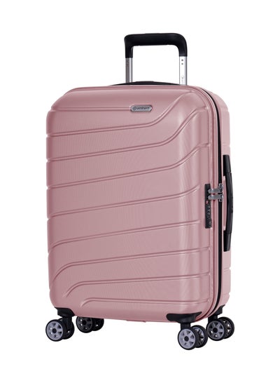 Voyager Hard side Travel Case Luggage Trolley Makrolon Lightweight with 4 Quiet Double Spinner Wheels Suitcase with TSA Lock KH91 Pink
