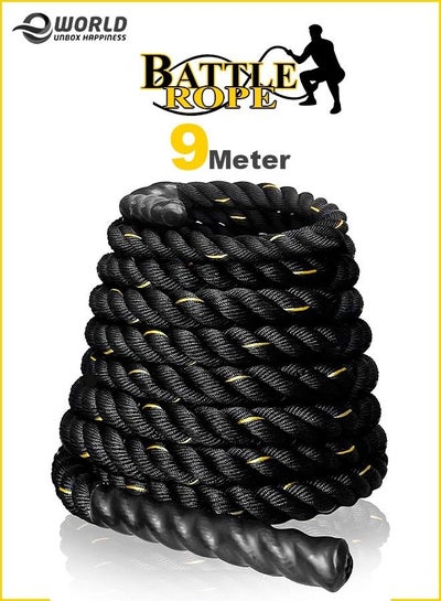 Battle Core Strength Exercise and Fitness Workout Training Rope for Home Gym and Outdoor Workout Poly Dacron 9 Meter