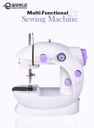 Electric Mini Sewing Machine, Portable Household Beginners, Double Threads and Two Speed-Multi-functional Foot Pedal for Kids, Women, Easy To Travel