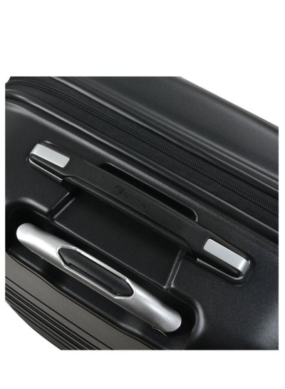 Hard Case Trolley Luggage Set of 3 Makrolon Polycarbonate Super Lightweight Anti Scratch Suitcases 4 Quiet Double Wheels TSA Lock KF91 Black