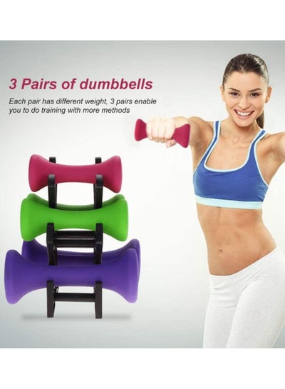 Pair of 2  Neoprene Dumbbell Sports Dumbbells Weight With Iron Stand Set