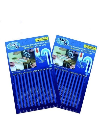 Pack Of 2 Kitchen Sink Drain Cleaner Sticks Drain Pipe Bathtub Sink Cleaners Blue