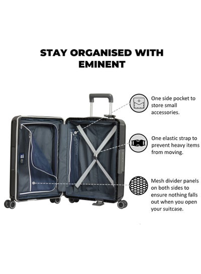 Vertica Hard Case Travel Bag Luggage Trolley Polypropylene Lightweight Suitcase 4 Quiet Double Spinner Wheels With Tsa Lock B0006 Black