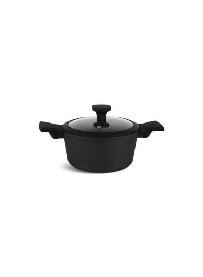 EDENBERG 15 Pcs Forged Aluminum Cookware Set | Gas & Induction Compatible Base Non-Stick Cookware Accessories | Matt Black- 16cm, 20cm, 24cm, 28cm, 24cm, 28cm