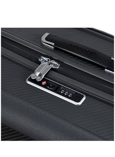Champion Hard Case Travel Bag Luggage Trolley Polypropylene Lightweight 4 Quiet Double Spinner Wheels Suitcase With TSA Lock B0002 Dark Grey