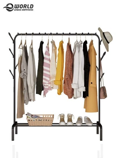 Single Pole 6 hooks Garment Clothes Hanger Organizer Freestanding Rack for Organizing Wardrobe