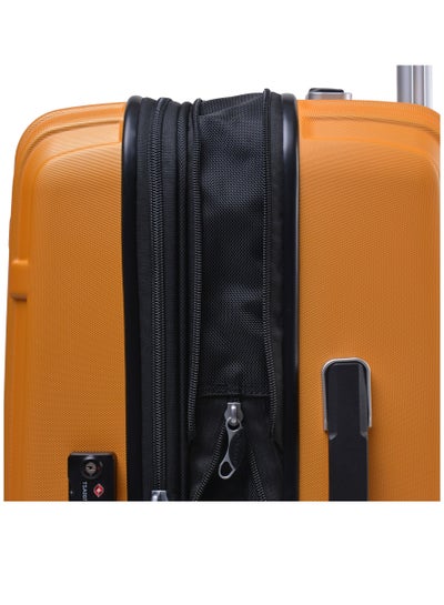 Hard Case Travel Bags Makrolon Polycarbonate Lightweight Expandable Zipper Trolley Luggage Set And Robust 4 Quiet Wheels With TSA Lock Kg82 Yellow