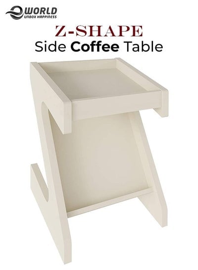 Modern Z-Shaped Side Coffee Table for Living room with Ample Storage Space