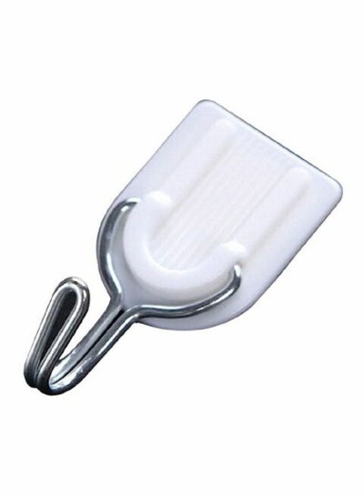 6-Piece Adhesive Hooks White/Silver