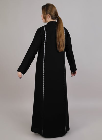 MSquare Fashion Korean Nida Open Abaya Black Color