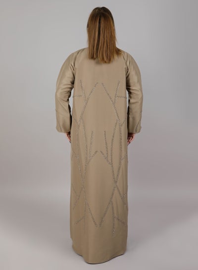 MSquare Fashion Beige Embellished Abaya