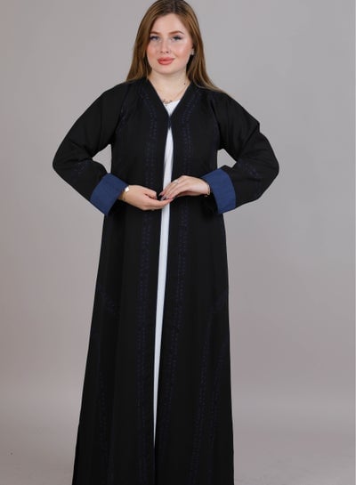 MSquare Fashion Embroidered Abaya Black Color