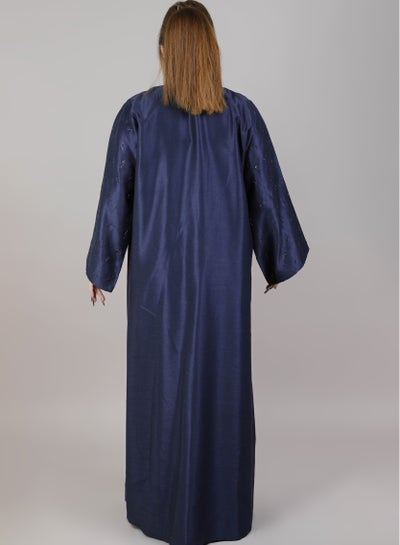 MSquare Fashion Embellished Abaya Navy Shimmer With Matching Sheila