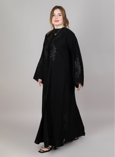 MSquare Fashion Embroidered Abaya Black Color
